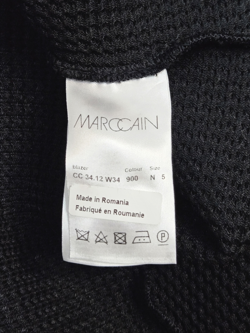 Marc Cain Black Cotton Blend Knit Blazer, Size N5/10 ~ EUC - Picture 6 of 8